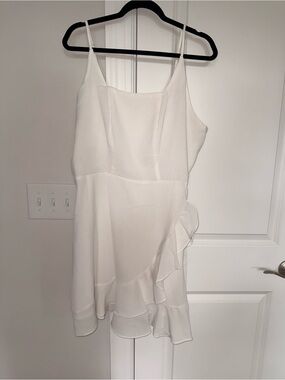 Amazon White Ruffle Slip Mini Dress